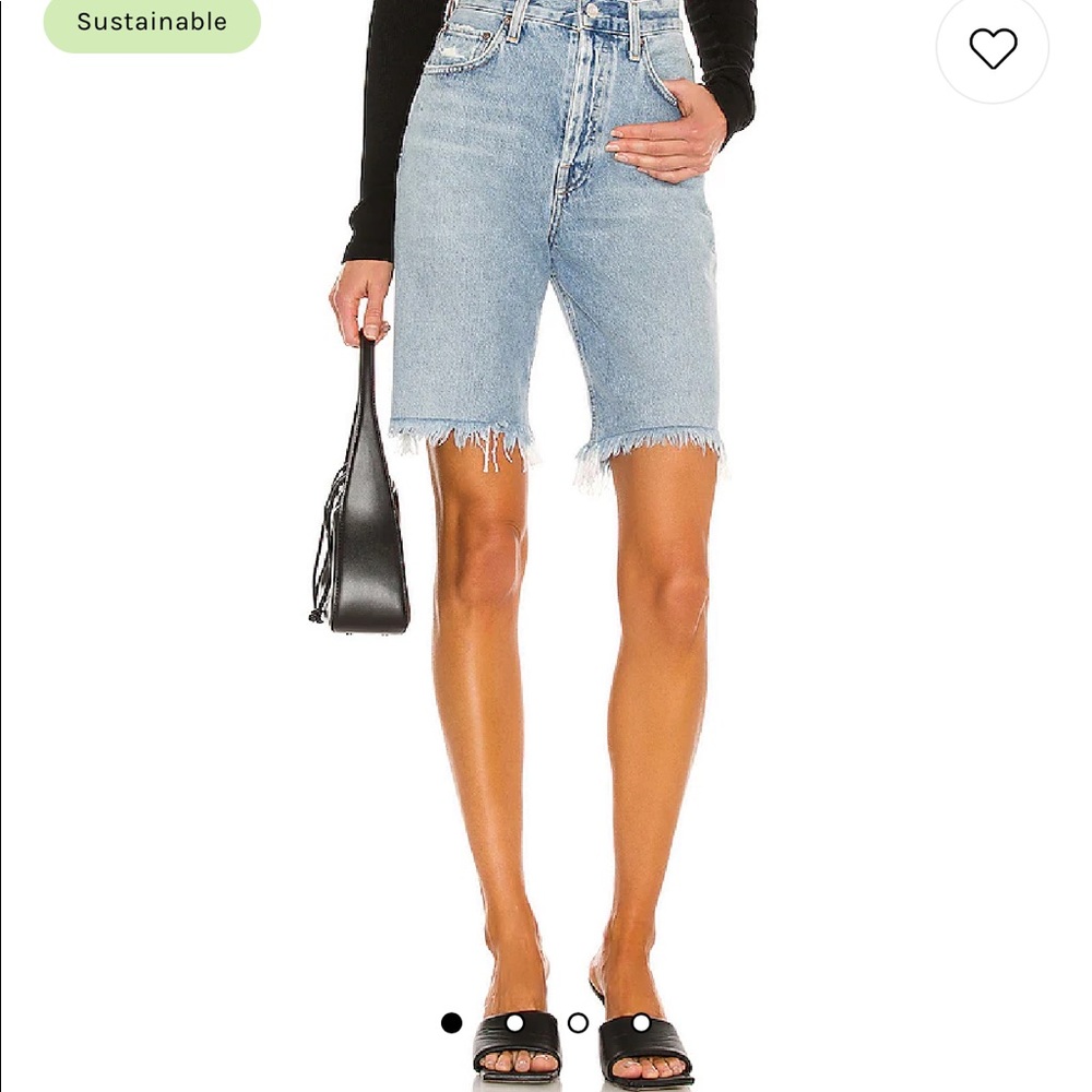 NWT AGOLDE '90s Pinch High Waist Frayed Hem Denim Shorts